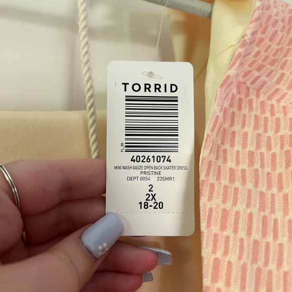 NWT Torrid mini wash gauze, open back skater dress - Picture 5 of 5